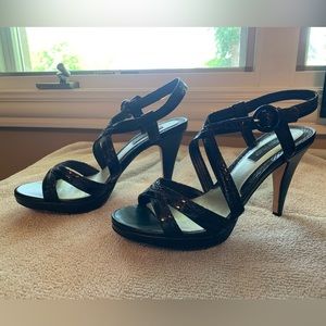 Women’s Strappy Black Leather Heels Size 7 1/2